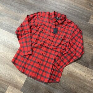 Filson Red and Black Plaid Casual Button Down Shirt